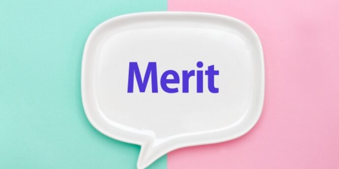 吹き出しの中に「Merit」と書かれている画像